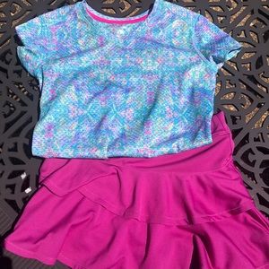 Reel Legends active wear top and skort set, size L